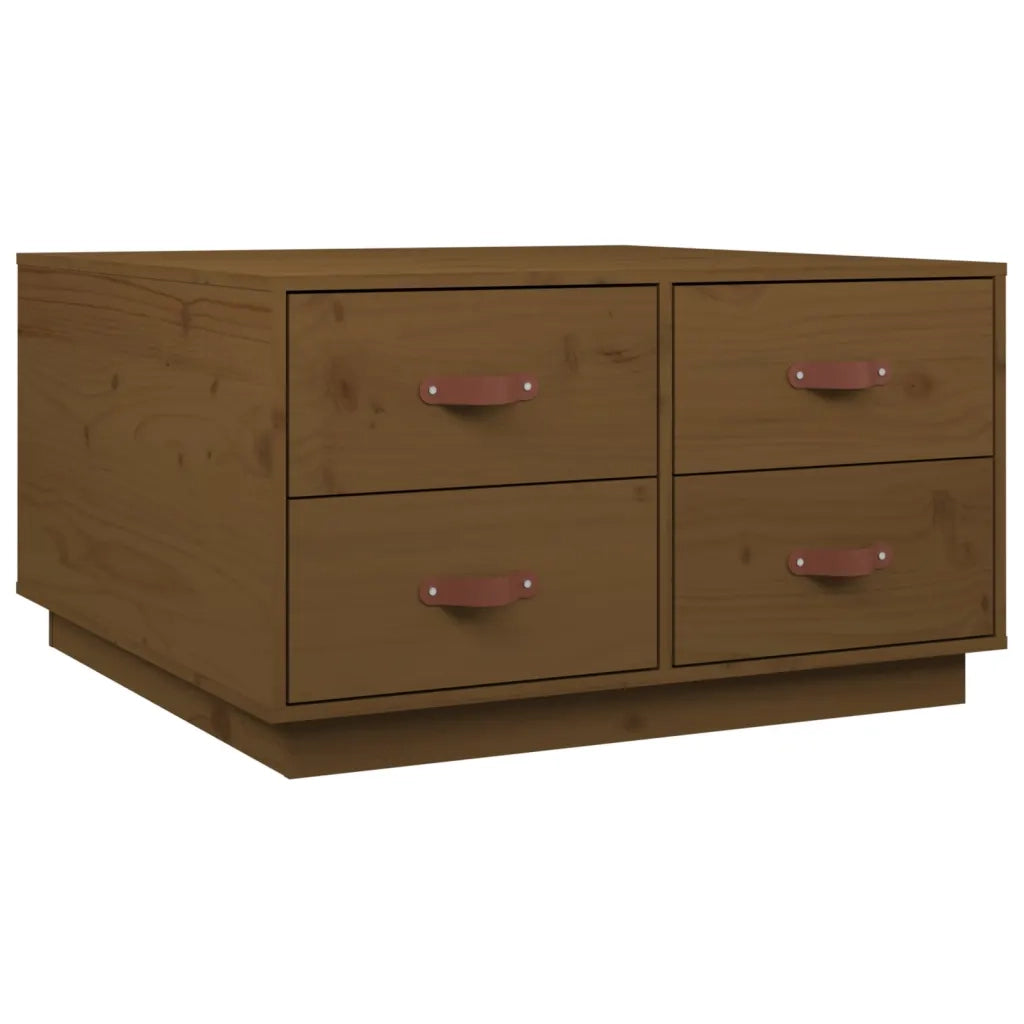 Tavolino da Salotto ambra 80x80x45 cm Legno Massello di Pino 821520