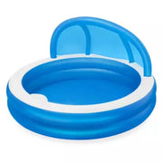 Trade Shop - Piscina Familiare 241x241x140 Cm Gonfiabile Rotonda Con Tettuccio Seduta 54337 -
