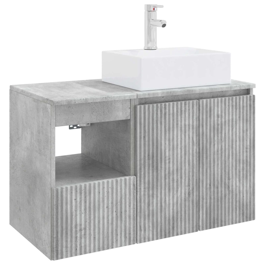 Set di mobili per il bagno 2 pz Grigio Cemento 3404057