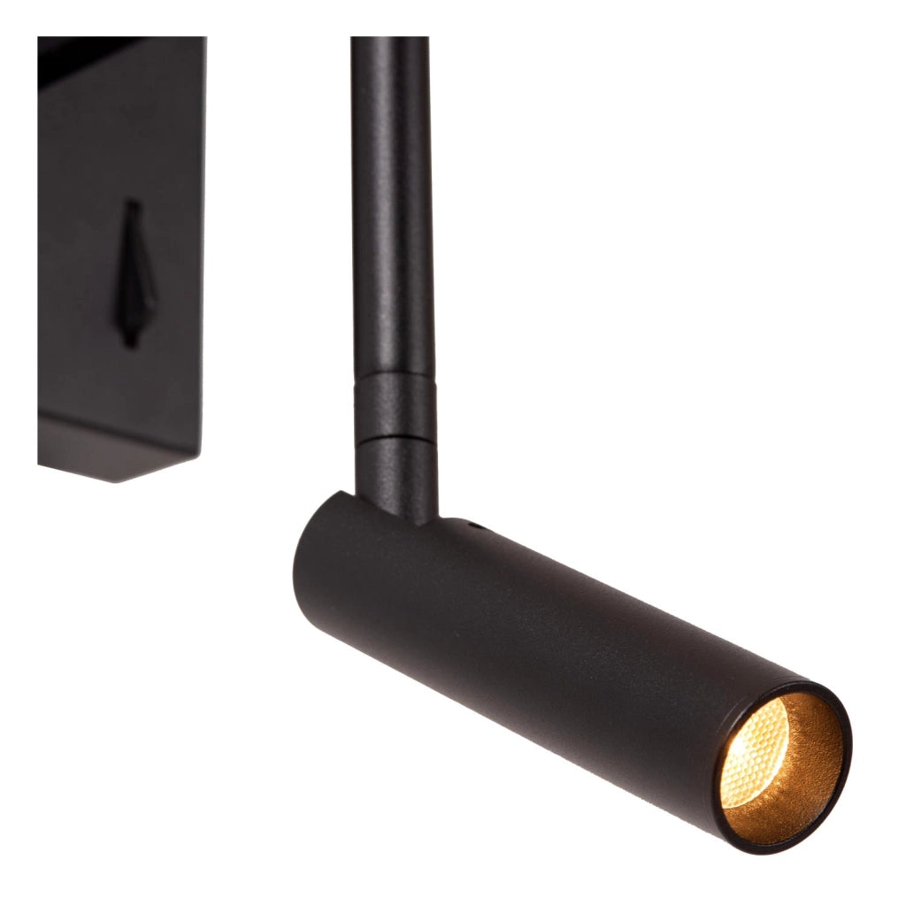 Applique LED da parete nera FINAN Lucide USB-C