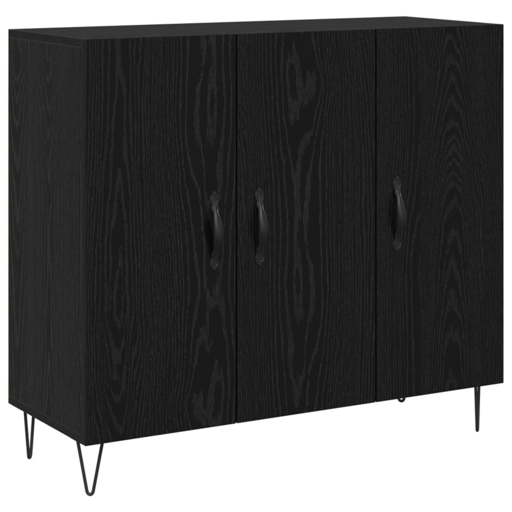 Credenza Rovere Nero 90 x 32,5 x 80 cm Legno multistrato 879584