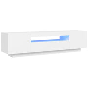 Mobile Porta TV con Luci LED-Credenza TV Bianco 160x35x40 cm
