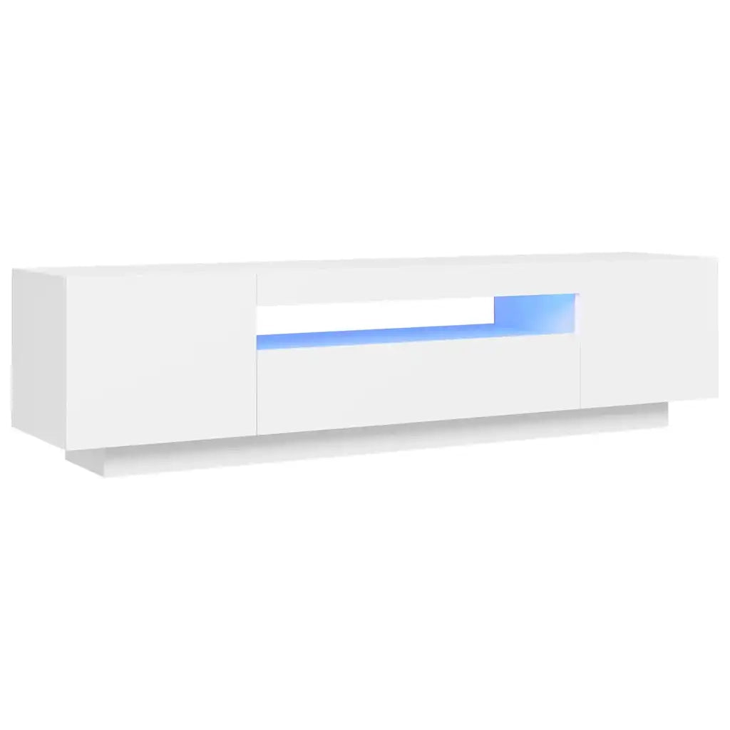 Mobile Porta TV con Luci LED-Credenza TV Bianco 160x35x40 cm