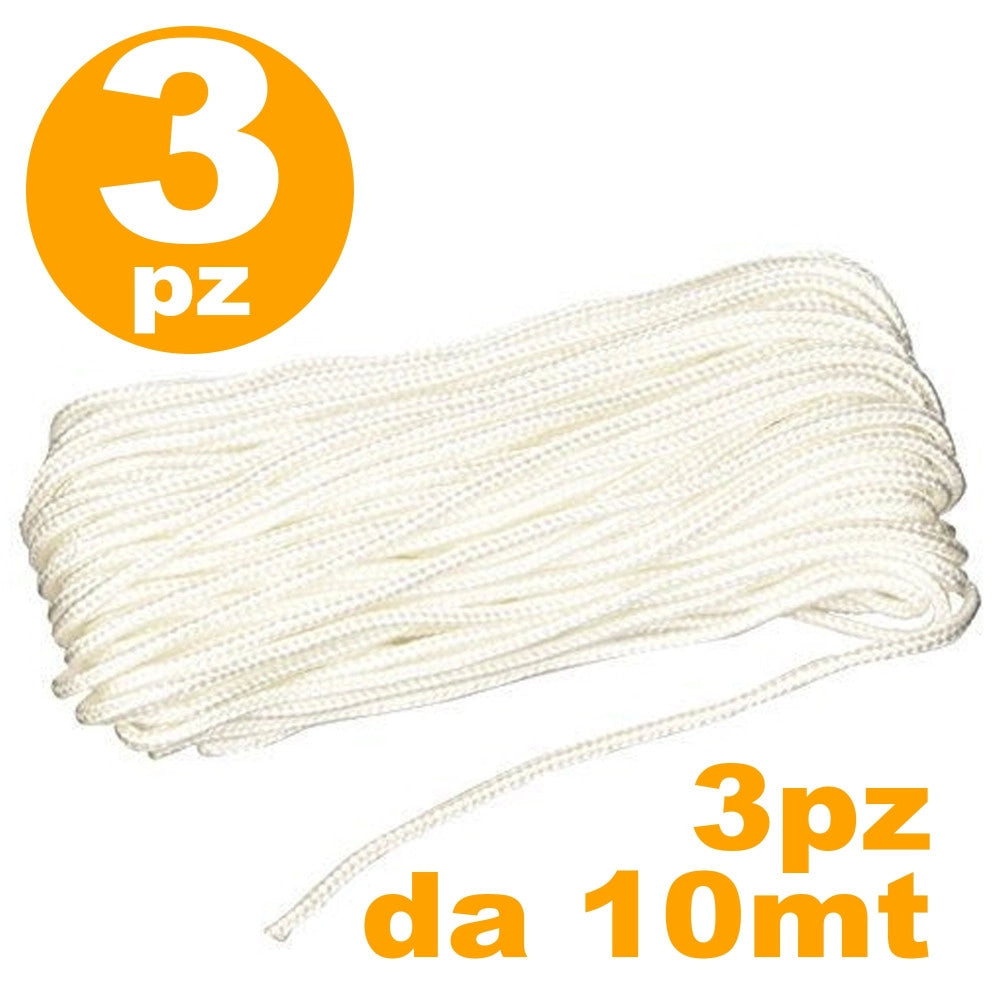 Trade Shop - Fune Nylon Multiuso Intrecciata Nautica Diametro 4 Mm 30 Mt Self-service Corda Cavo Intrecciata -