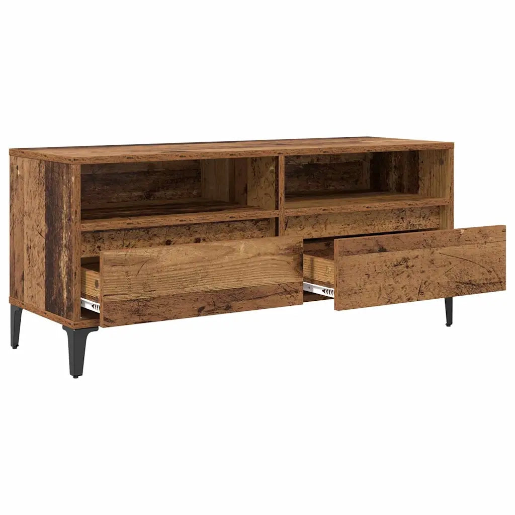 Mobile TV con cassetto-Credenza TV-Console TV Legno vecchio 100 x 34,5 x 44,5 cm 330682