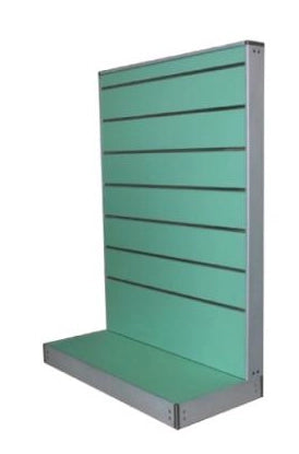 Espositore a parete in vari colori con pannelli dogati cm. 91x45x134h