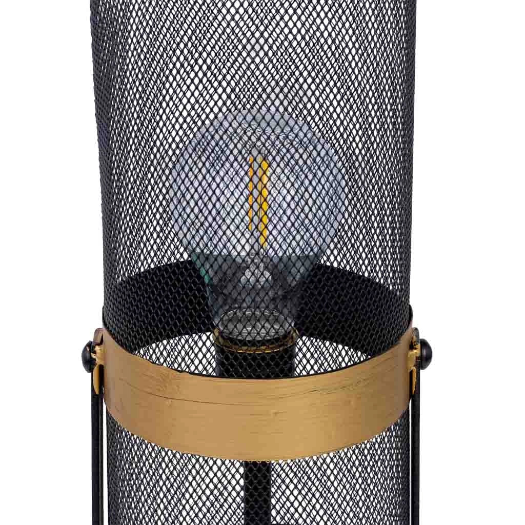 Lampada da tavolo in metallo nero con 1 faretto 12,5x12,5x51h cm
