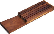 Blocco di misurazione in legno di acacia per cassetto - holder per coltelli elegante per 5 coltelli - 39 x 11 x 35 cm