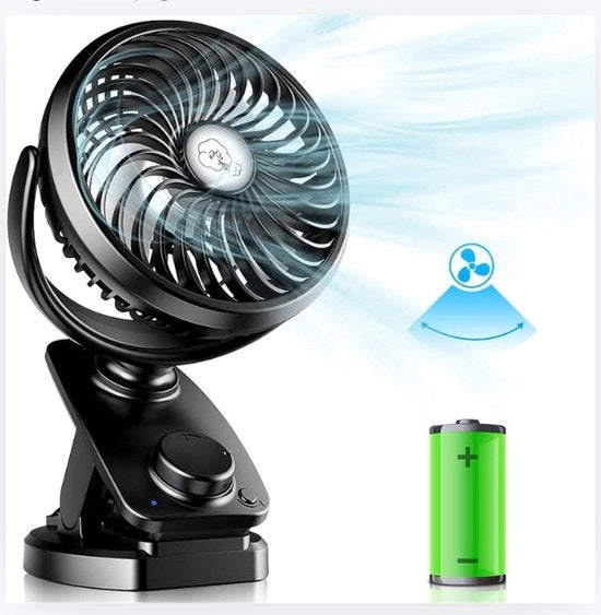 Ventilatore da tavolo - Ventilatore da supporto - velocità dell'aria - Funzione di inclinazione - Ventilatore da scrivania - USB