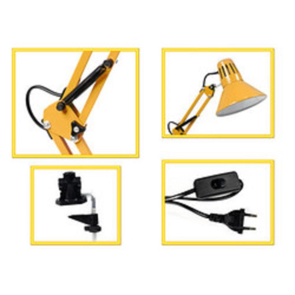 Trade Shop - Lampada Da Scrivania Con Braccio Snodabile Attacco E27 Luce Tavolo Per Ufficio -