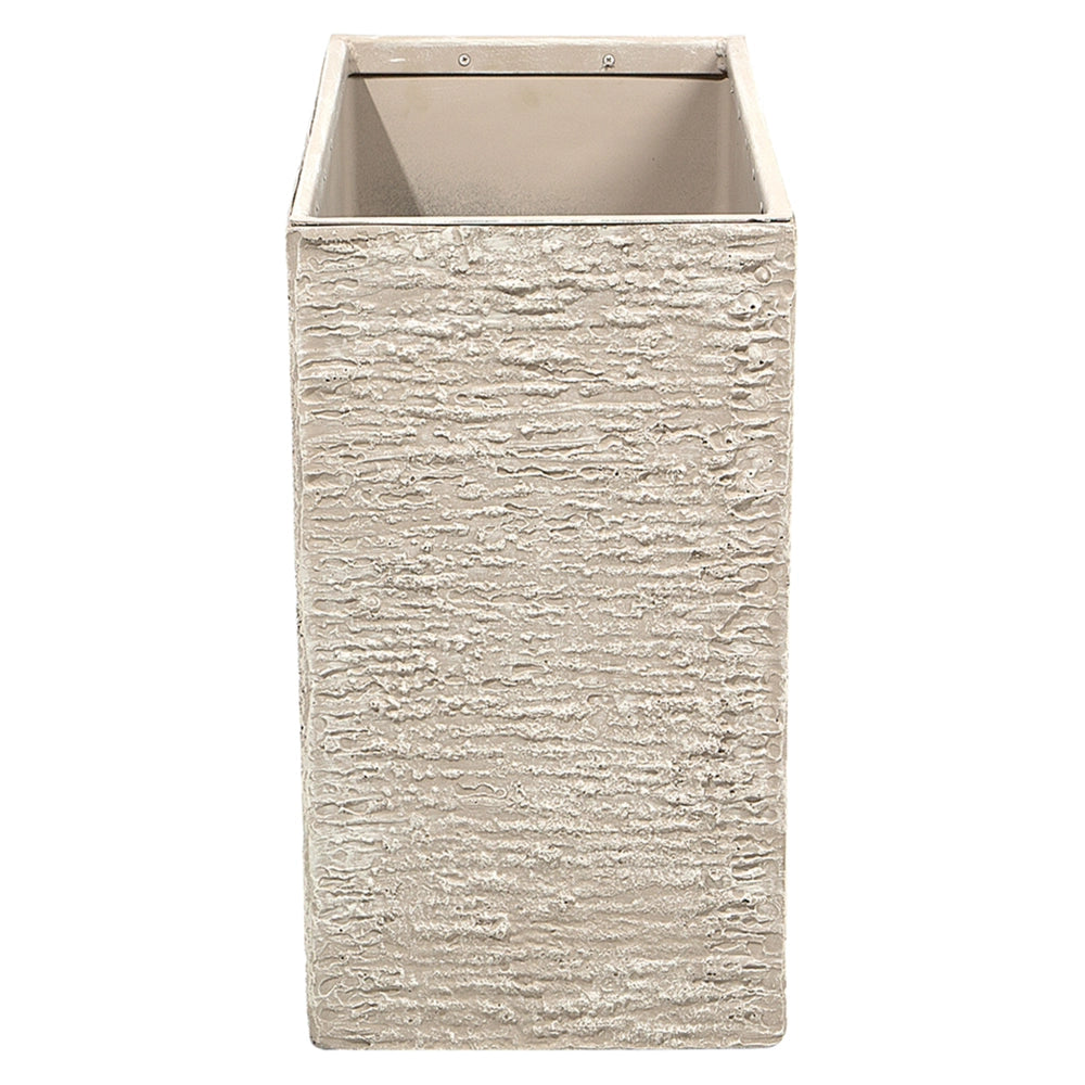 Vaso per piante in pietra beige 50 x 70 x 29 cm Fioriera rettangolare per interni ed esterni