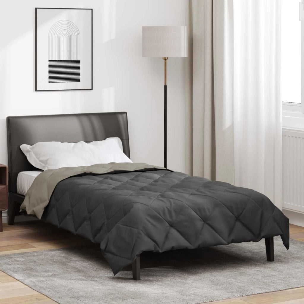 Duvet Estivo Grigio chiaro e Antracite 200 x 140 cm Microfibra