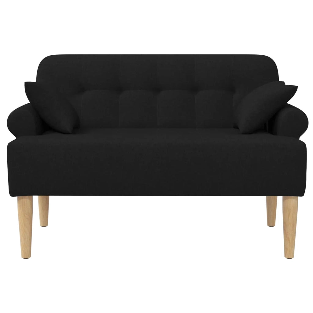Loveseat con bottoni imbottiti Nero 120 x 65 x 79 cm Tessuto 42041811