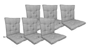 Set Cuscini Sedia Con Schienale Imbottiti Con Laccetti Banda Elastica 40 x 80 Cm Grigio - 6 Pezzi