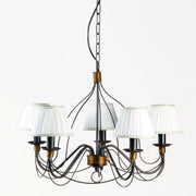 Lampadario 5 luci Fiamma Marrone con paralumi