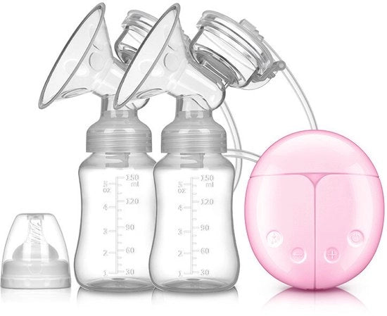 Bottiglia per l'allattamento elettrica con contenitore a doppio lato automatico per alimentazione dei neonati - Rosa