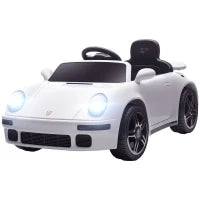 Auto elettrica per bambini, 12V, telecomando 2,4G, fari, musica, clacson, 103 x 55 x 44 cm, Bianco