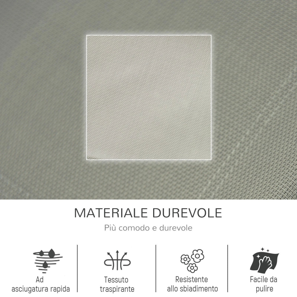 Easycomfort Poltrona a Dondolo da Giardino con Poggiatesta e Tasca Laterale, 150x62x88 cm, Nero e Grigio