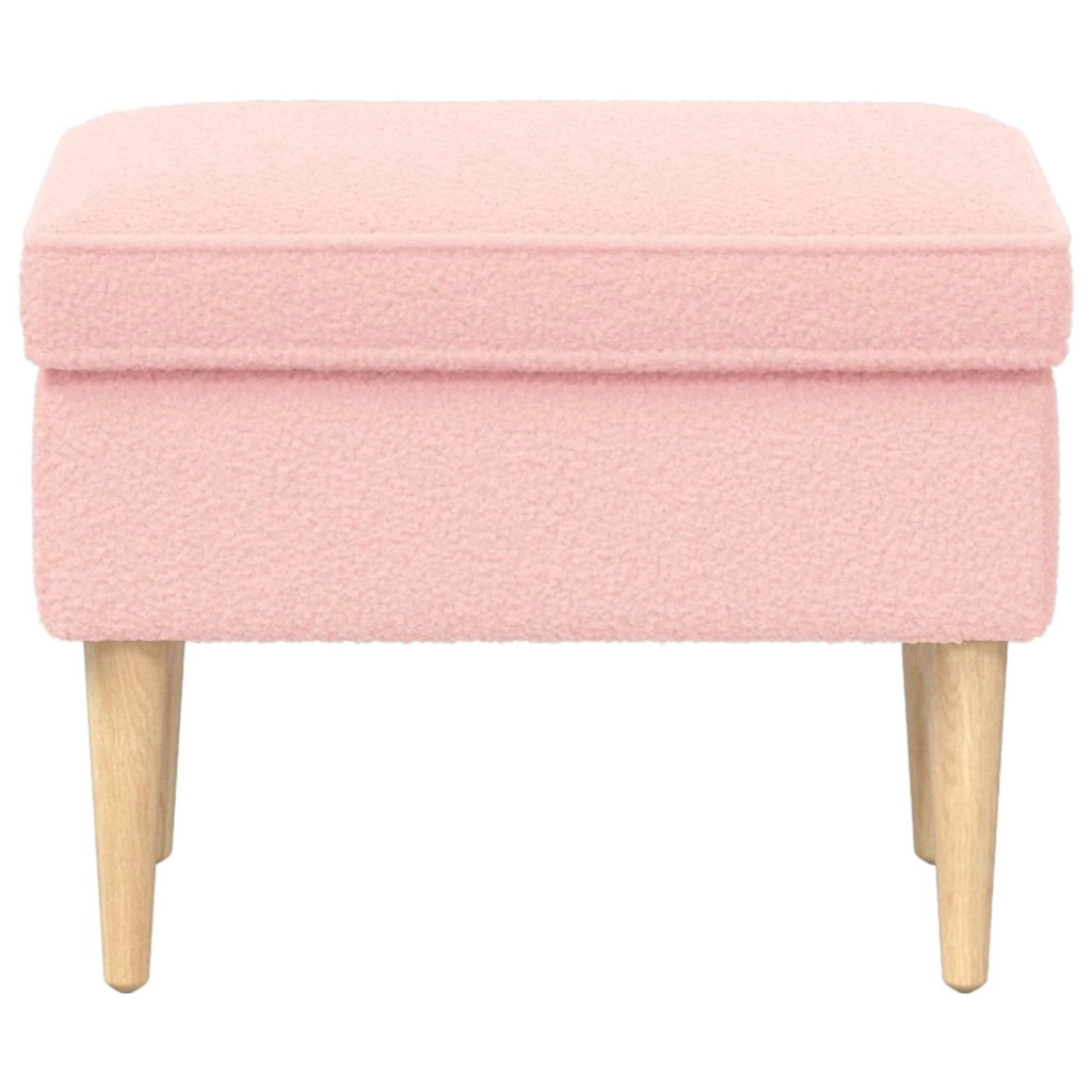 Poggiapiedi Rosa 55 x 35 x 41 cm Bouclé 42029985