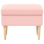 Poggiapiedi Rosa 55 x 35 x 41 cm Bouclé 42029985