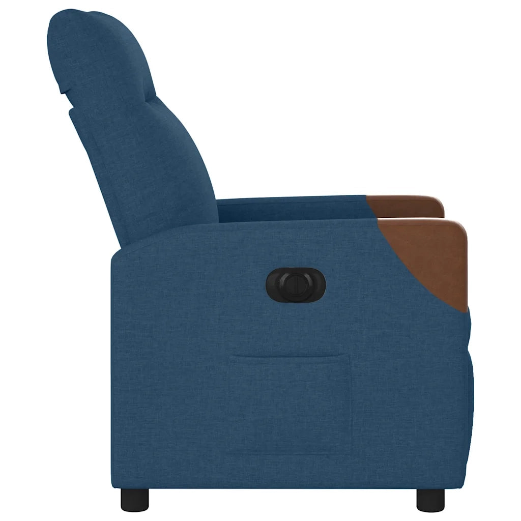 Poltrona | Sedia Relax Reclinabile Elettrica Blu in Tessuto