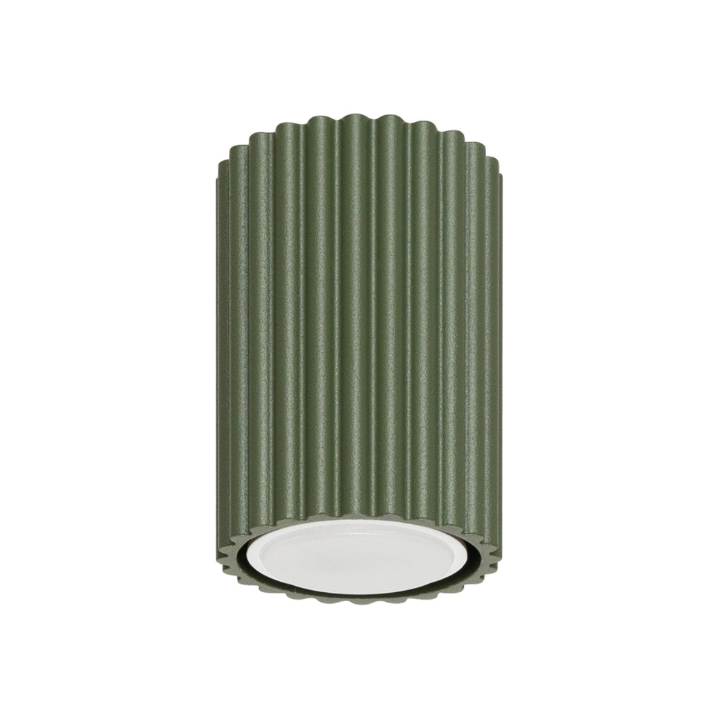 Faretto soffitto tondo rigato verde GU10 10W Gravio