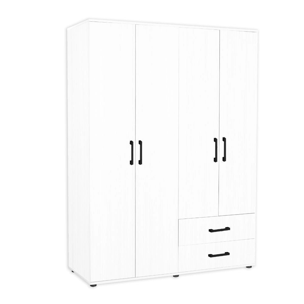 Armadio bianco 120x41x170 cm 4 ante 2 cassetti