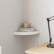 Mensola Angolare Rovere e Bianco 25x25x3,8 cm in MDF 326630