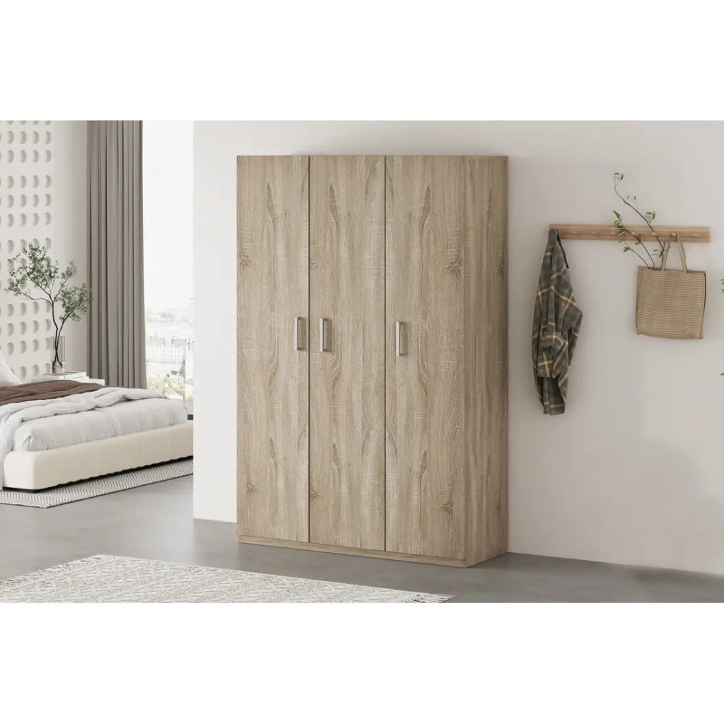 Armadio 3 porte TOM – Rovere Sonoma – Ampio spazio di stoccaggio