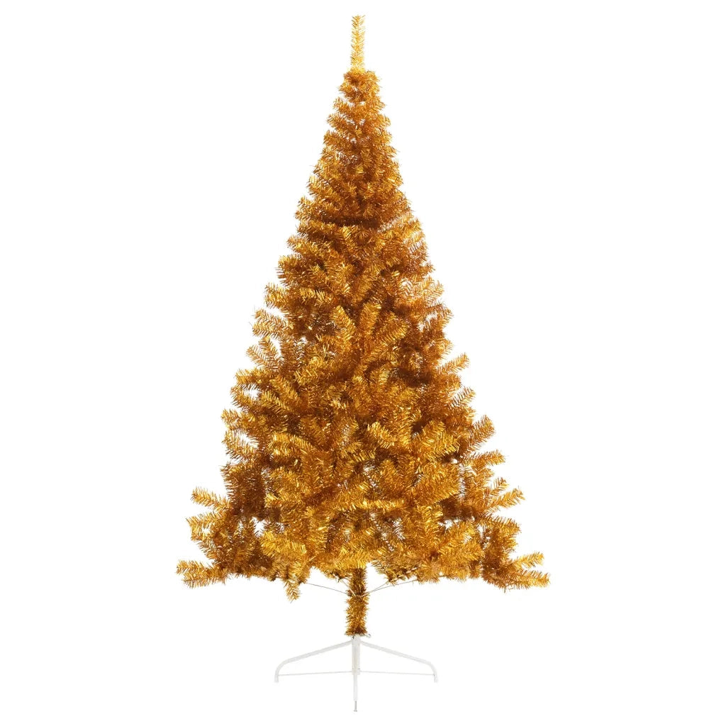 Albero di Natale Artificiale a Metà con Supporto Oro 240 cm PET 344694