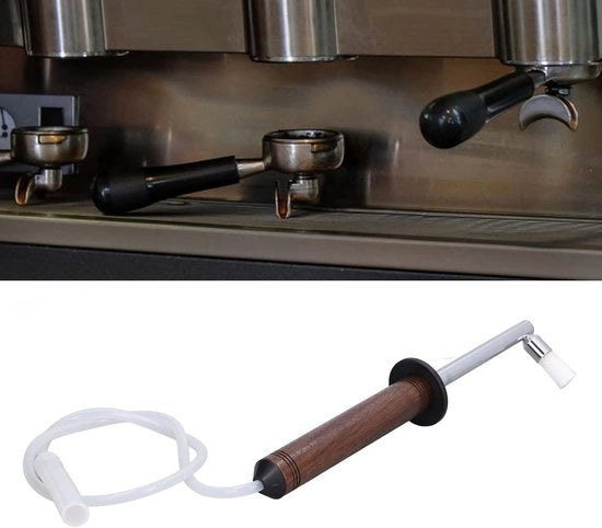 Stovig koffeemaker con pennello per la pulizia con manico in legno e coperchio intercambiabile - protezione contro la bruciatura - risparmio d'acqua per la cucina
