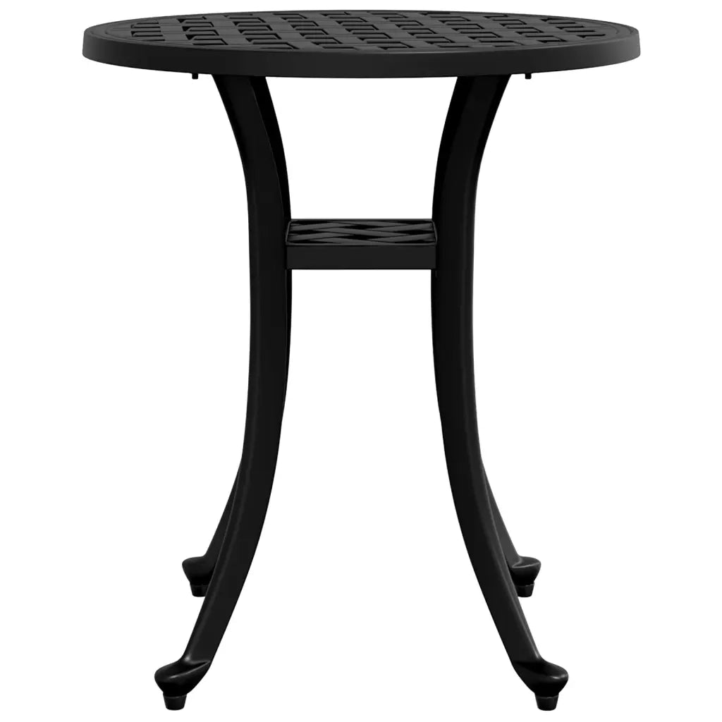 Tavolo da Giardino Nero Ã˜48x53 cm in Alluminio Pressofuso