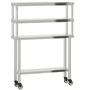 Tavolo Lavoro Cucina con Ripiano 110x30x150 cm Acciaio Inox CFW5496217
