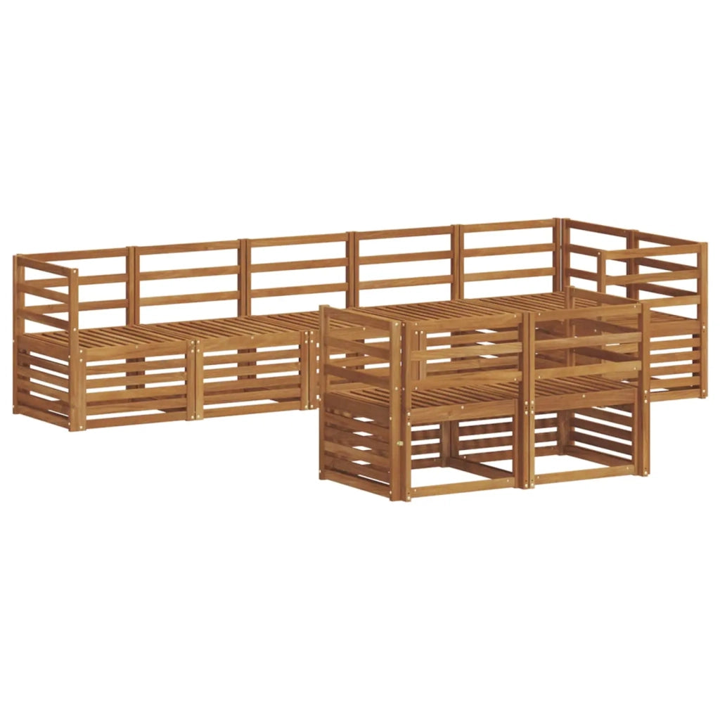 Set divani 8 pcs Naturale Legno di Acacia Massello
