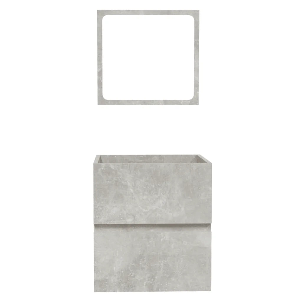 Mobile da Bagno con Specchio Grigio Cemento Legno Multistrato