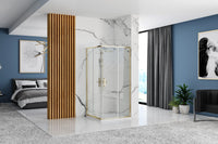 Cabina Doccia Rea Punto 90x90 Gold con piatto doccia Savoy black