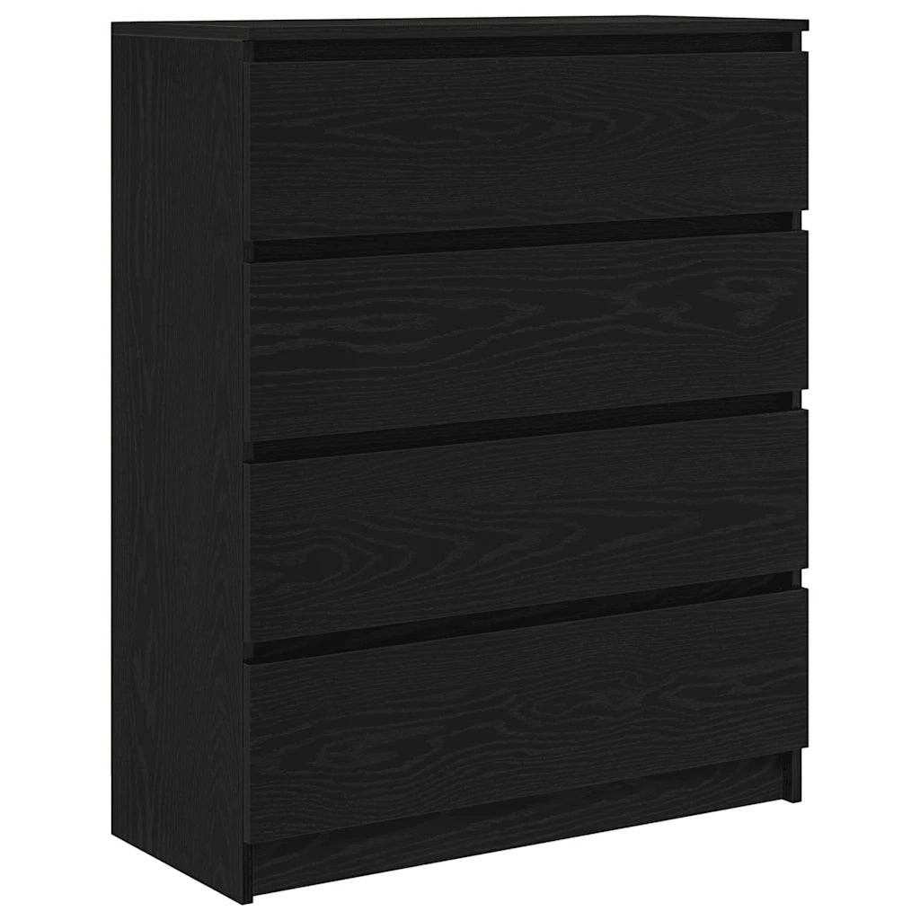 Credenza Rovere Nero 80x35x99 cm in Legno Multistrato 3328481