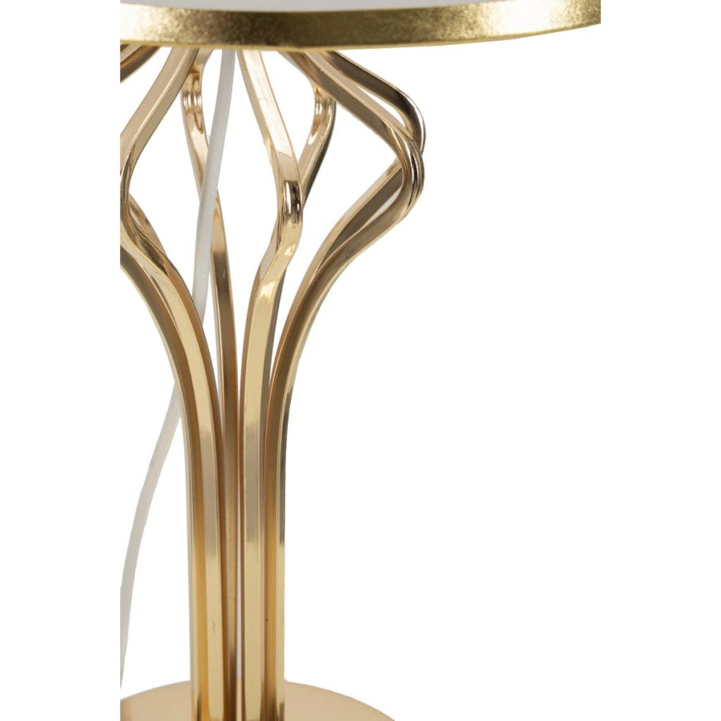 Lampada da Tavolo VKH131, Bianco, Metallo, 28x28x53 cm
