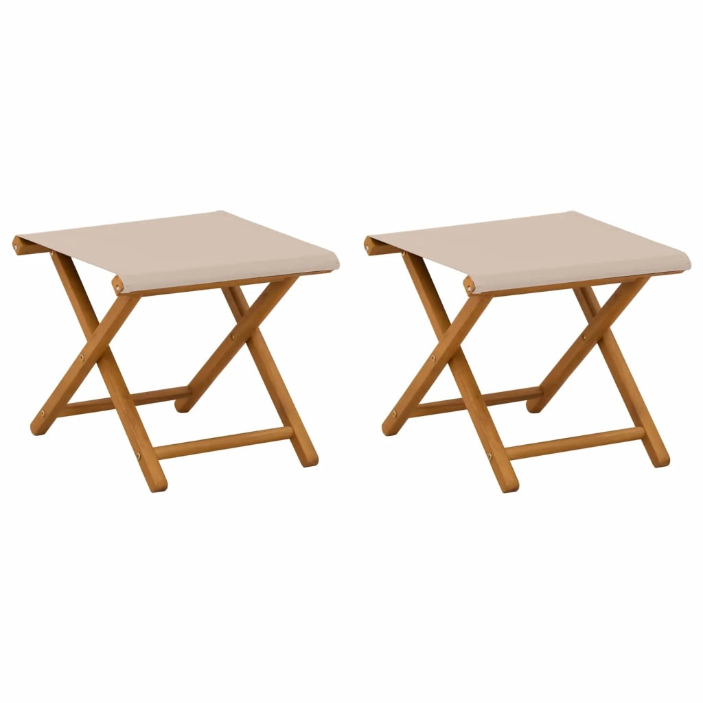 Lettino 2 pcs Legno di Eucalipto Massello Beige 42024899