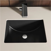 Sink per vasca in ceramica mat nera, dimensioni 46x34,8x21,3cm, forma rettangolare