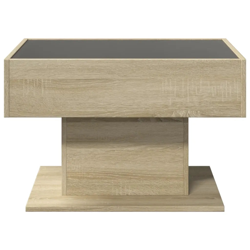 Tavolino Salotto con LED Rovere Sonoma 70x50x45 cm Multistrato 847534