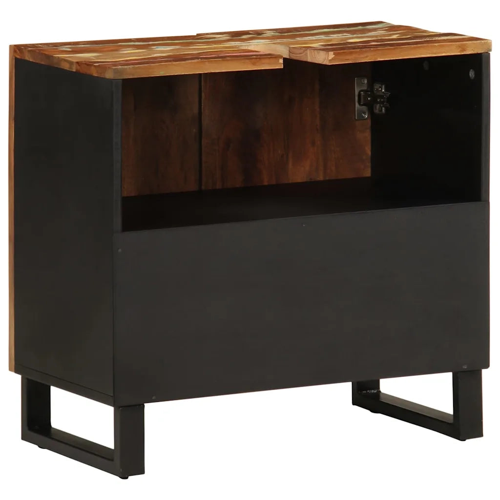 Mobile Lavabo-Armadietto da bagno 62x33x58 cm Legno Massello Recupero e Multistrato