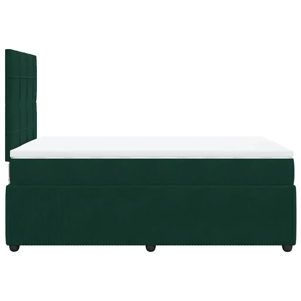 Giroletto a Molle con Materasso Verde Scuro 120x200 cm Velluto