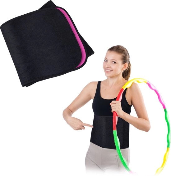 Cintura per la pancia - 90 cm - neoprene - fitness - nero-rosa