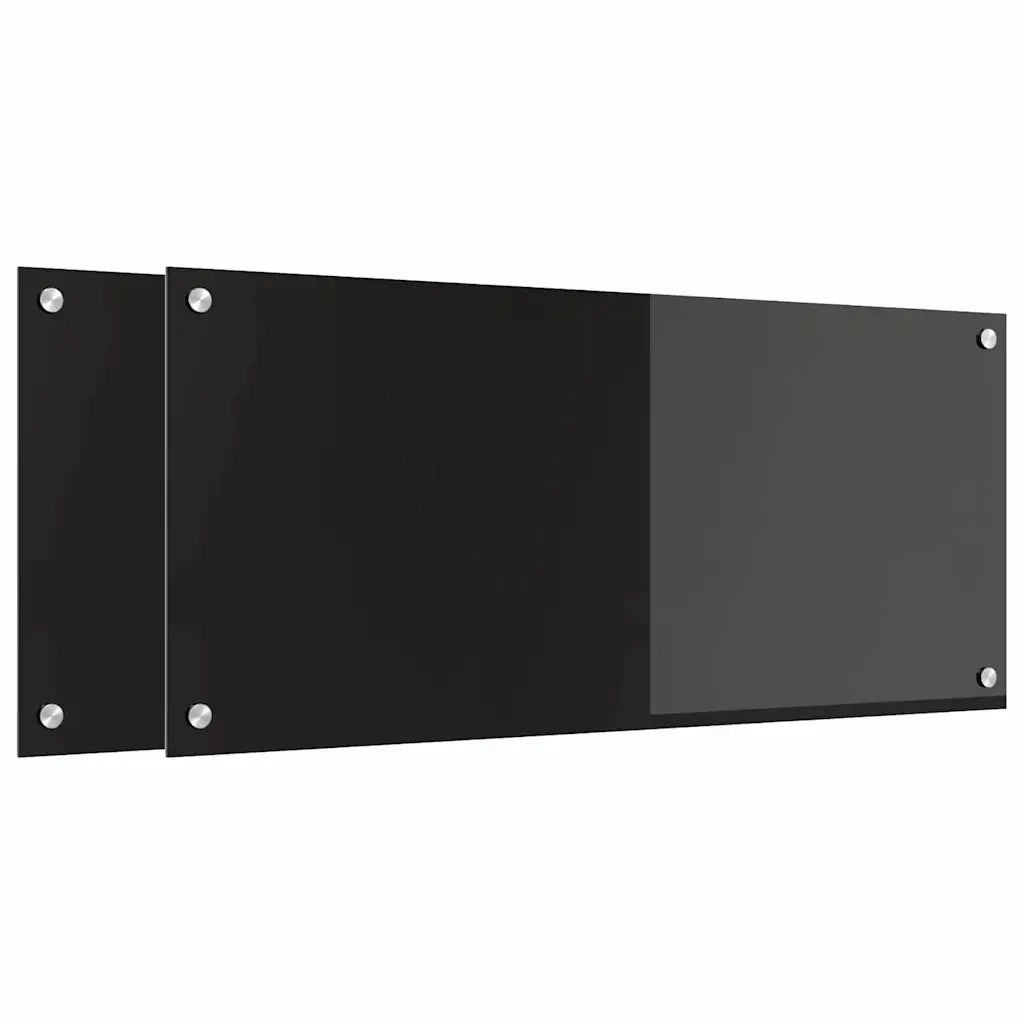 Schienale da cucina 2 pz Nero 90 x 40 cm vetro temperato CFW3863001