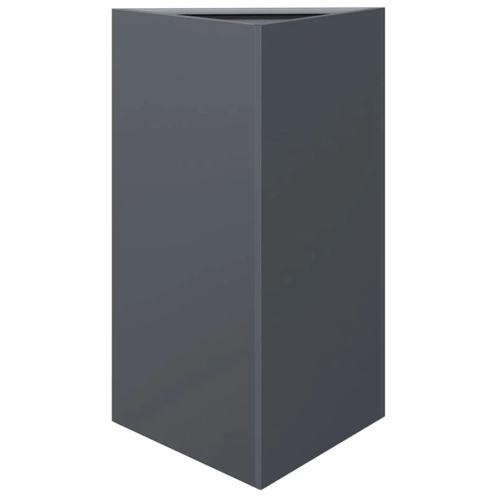 Fioriera rialzata per piante fiori giardino terrazze set da 2 triangolare 50 x 43 x 75 cm acciaio antracite 02_0039104
