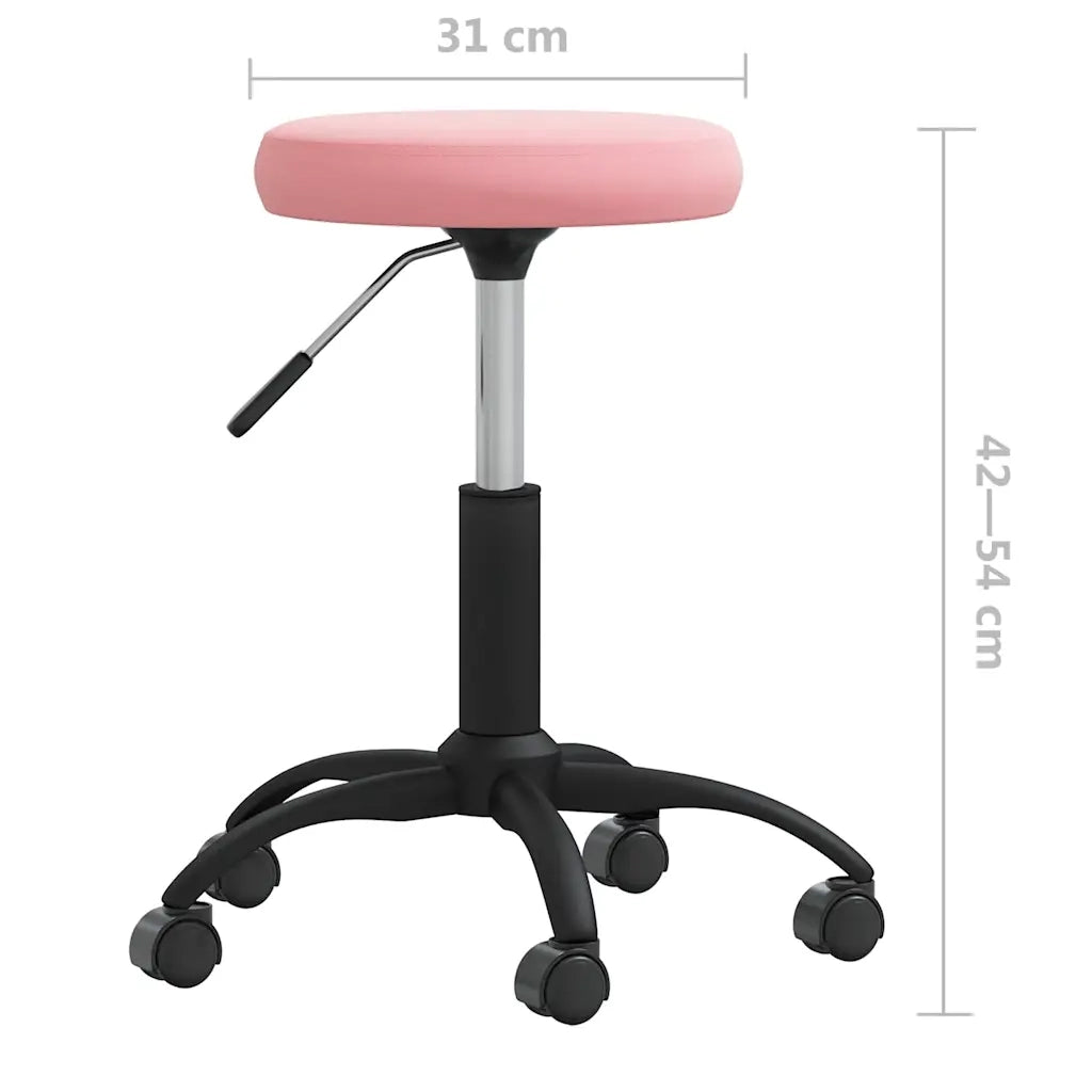 Sedia Girevole da Ufficio | Sedia da Gaming Rosa in Velluto