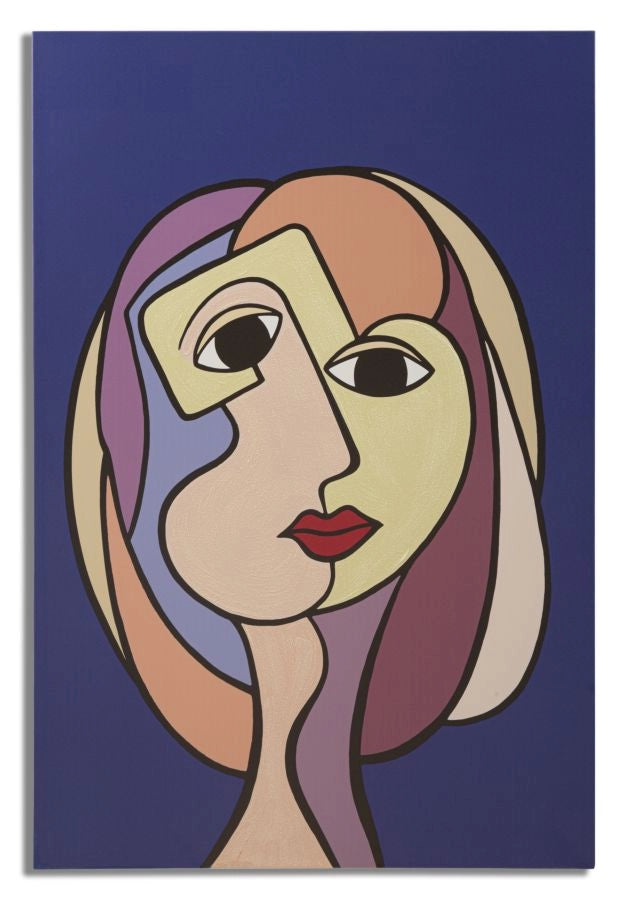 Quadro moderno, stampa dipinta 80x3x120cm Double Feces A