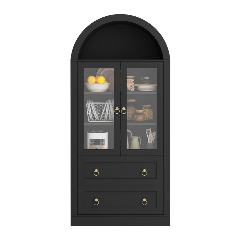 Mobile contenitore alto con ante in vetro, 80 × 36 × 170 cm