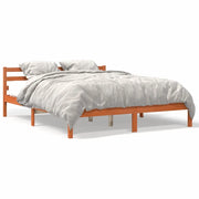 Letto matrimoniale | Letto per adulti | Letto senza Materasso Marrone Cera 200x200 cm in Legno di Pino